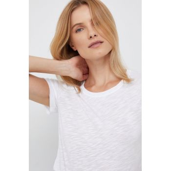 Sisley tricou femei, culoarea alb de firma original