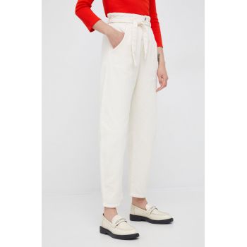 United Colors of Benetton jeansi femei, culoarea bej, medium waist