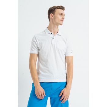 Tricou polo regular fit cu buzunar pe piept