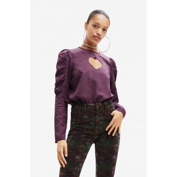 Desigual bluza femei, culoarea violet, neted