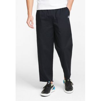 Pantaloni relaxed fit cu snur in talie Downtown
