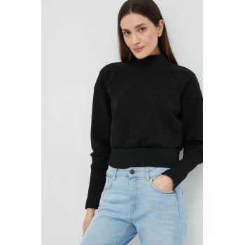 Sisley bluza femei, culoarea negru, neted