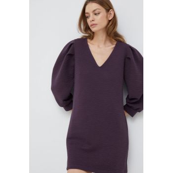 Sisley rochie culoarea violet, mini, drept ieftina