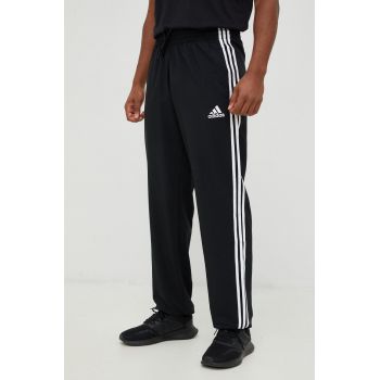 adidas pantaloni de antrenament barbati, culoarea negru, neted