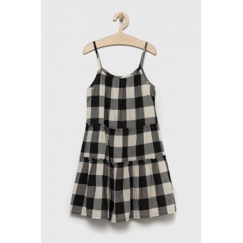 GAP rochie din bumbac pentru copii culoarea negru, mini, evazati