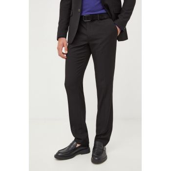 Sisley pantaloni barbati, culoarea negru, drept