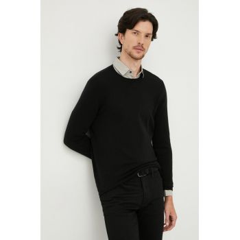 Sisley pulover barbati, culoarea negru, light de firma original