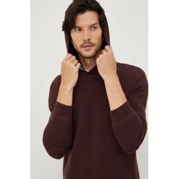 Sisley pulover de bumbac barbati, culoarea bordo,