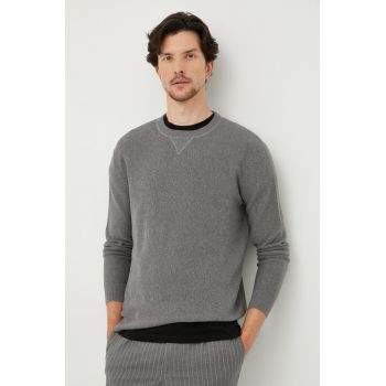 Sisley pulover de bumbac barbati, culoarea gri, light