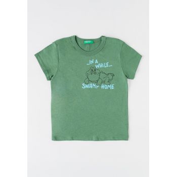 Tricou de bumbac cu imprimeu text