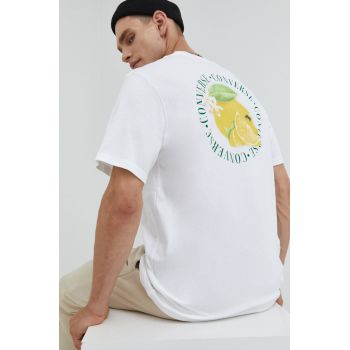 Converse tricou din bumbac culoarea alb, cu imprimeu