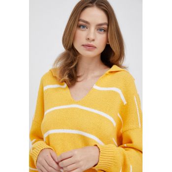 United Colors of Benetton pulover femei, culoarea galben,