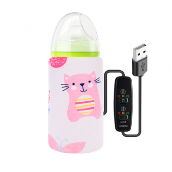 Incalzitor portabil pentru biberoane Bebumi A Imprimeu Pisica roz