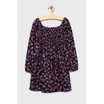 GAP rochie din bumbac pentru copii culoarea albastru marin, mini, evazati ieftina