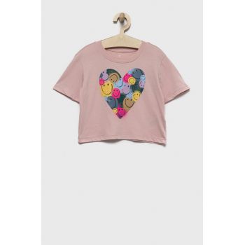 GAP tricou de bumbac pentru copii culoarea roz