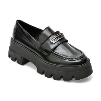 Pantofi ALDO negri, GRANDWALK001, din piele naturala lacuita