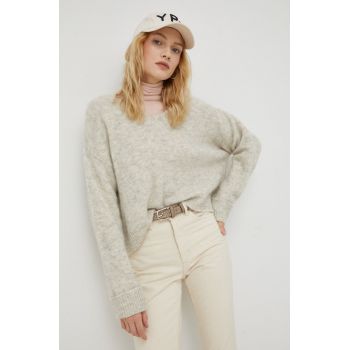 American Vintage pulover din amestec de lana femei, culoarea gri, de firma original