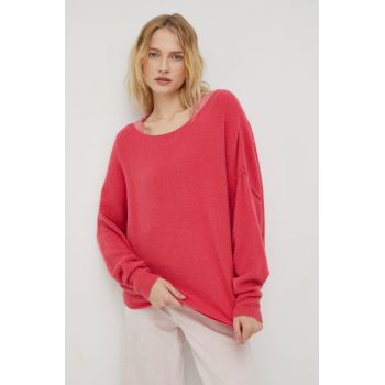 American Vintage pulover din amestec de lana femei, culoarea roz, de firma original