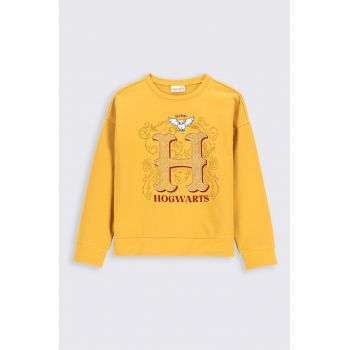 Coccodrillo bluza copii culoarea galben, cu imprimeu