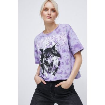Medicine tricou din bumbac culoarea violet