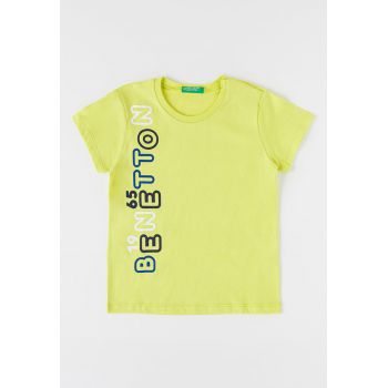 Tricou de bumbac cu imprimeu logo supradimensionat