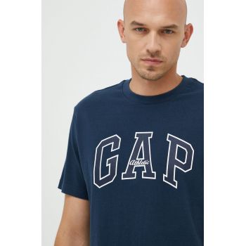GAP tricou din bumbac culoarea albastru marin, neted ieftin