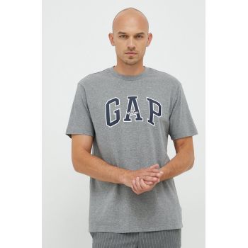 GAP tricou din bumbac culoarea gri, neted de firma original
