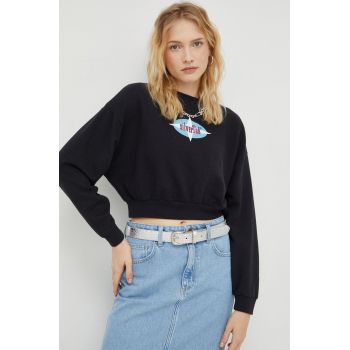 Levi's bluza femei, culoarea negru, cu imprimeu de firma original