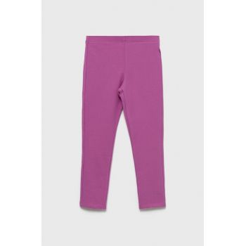 United Colors of Benetton leggins copii culoarea violet, neted