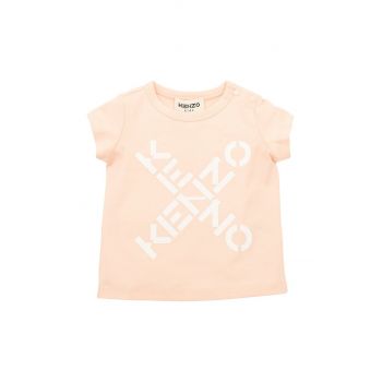 Kenzo Kids tricou de bumbac pentru copii culoarea roz
