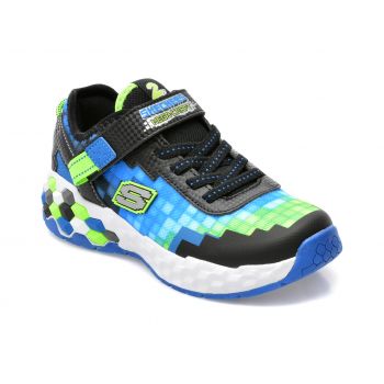 Pantofi sport SKECHERS albastri, MEGA-CRAFT 2.0, din material textil si piele ecologica