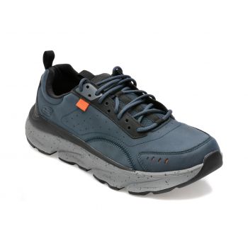 Pantofi sport SKECHERS bleumarin, DELMONT, din piele naturala si piele ecologica