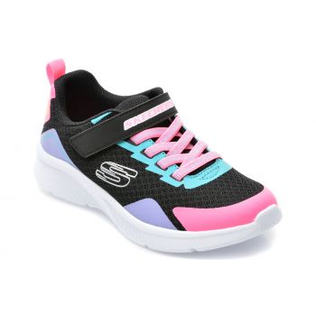 Pantofi sport SKECHERS negri, MICROSPEC , din piele ecologica si material textil