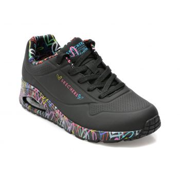 Pantofi sport SKECHERS negri, UNO, din piele ecologica