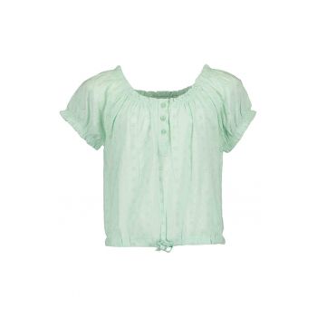 Bluza cu dantela Sangallo si fenta scurta cu nasturi