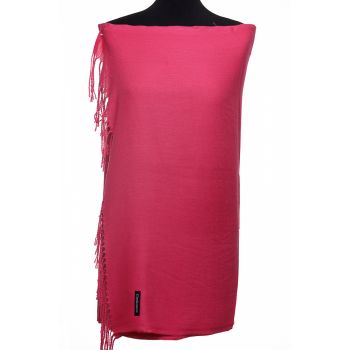 Esarfa dreptunghiulara fucsia din material tip cashmere