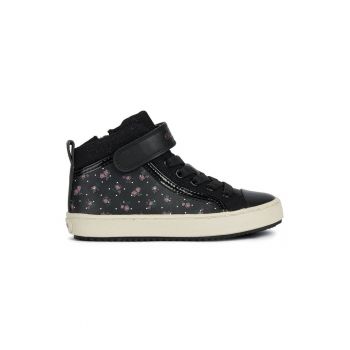 Pantofi sport mid-high de piele ecologica cu imprimeu floral Pantofi sport mid-high de piele ecologica cu imprimeu floral