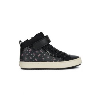 Pantofi sport mid-high de piele ecologica cu imprimeu floral