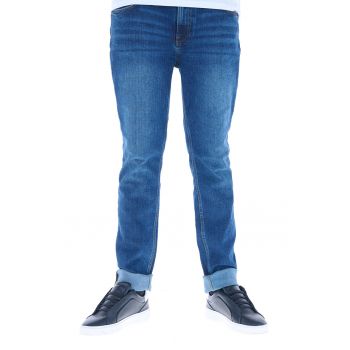 Blugi slim fit cu aspect decolorat la reducere