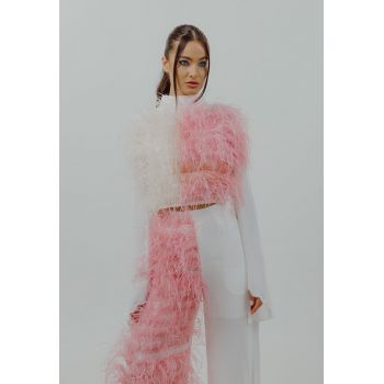 Bluza cu model colorblock si pene