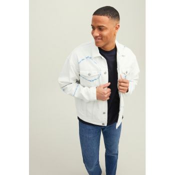 Jacheta de denim cu imprimeu grafic