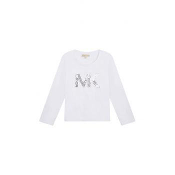 Michael Kors longsleeve din bumbac pentru copii culoarea alb ieftin