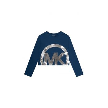 Michael Kors longsleeve din bumbac pentru copii culoarea albastru marin ieftin