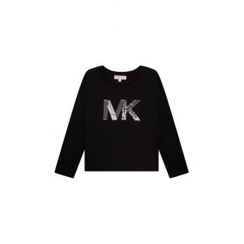 Michael Kors longsleeve din bumbac pentru copii culoarea negru ieftin