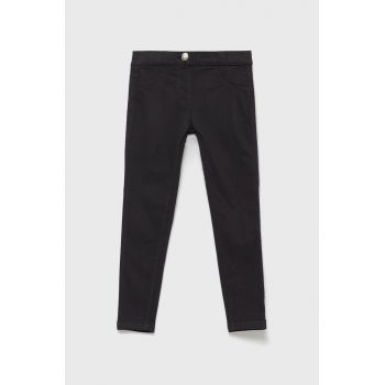 United Colors of Benetton pantaloni copii culoarea negru, neted de firma originali