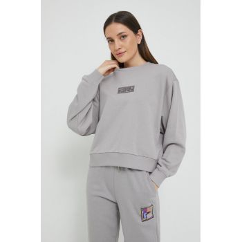 Fila bluza femei, culoarea gri, neted de firma original