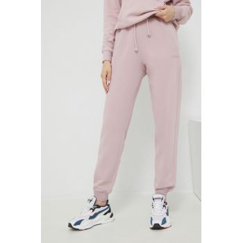 Fila pantaloni de trening femei, culoarea roz, neted de firma original