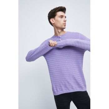 Medicine pulover de bumbac barbati, culoarea violet, light ieftin