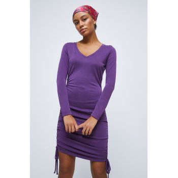 Medicine rochie culoarea violet, mini, mulata