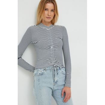 Pepe Jeans longsleeve femei, culoarea albastru marin